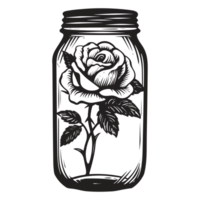 Beautiful Rose Inside Jar - Generative Ai png