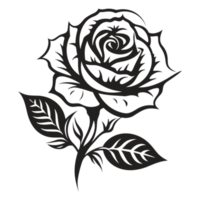 Beautiful Rose Silhouette - Generative Ai png