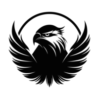 Beautiful Eagle Face Silhouette - Generative Ai png