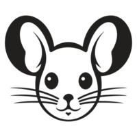 lindo rato face silhueta - generativo ai png