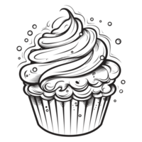 bellissimo Cupcake silhouette - generativo ai png