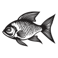 magnifique poisson silhouette - génératif ai png