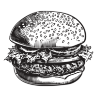 Beautiful Burger Silhouette - png