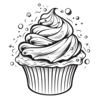 bellissimo Cupcake silhouette - generativo ai png