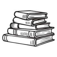 Book Stack Silhouette - Generative Ai png