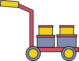 Flat style illustration of handcart. vector