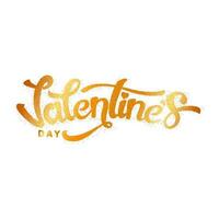 Golden text Valentine's Day on background. vector