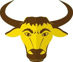 Half shadow of wild bull icon in chinese zodiac sign. vector