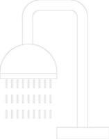 Flat line art icon of Shower Head with water drops. vector