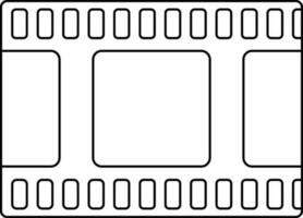 Stroke icon of film reel in isolated. vector
