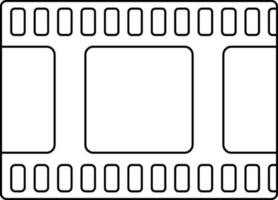 Stroke icon of film reel in isolated. vector