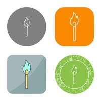 Unique Lit Matchstick Vector Icon