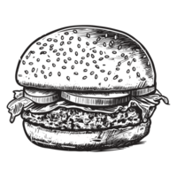 Beautiful Burger Silhouette - png
