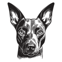 magnifique chien visage silhouette - génératif ai png