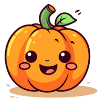 magnifique kawaii style citrouille - génératif ai png