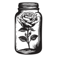 Beautiful Rose Inside Jar - Generative Ai png