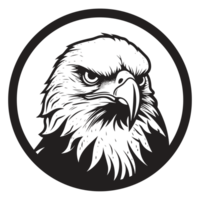 Beautiful Eagle Face Silhouette - Generative Ai png