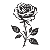 Beautiful Rose Silhouette - Generative Ai png