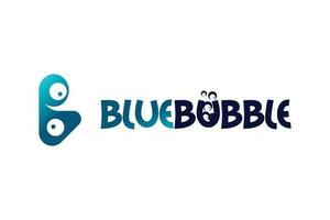 Blue bubble logo design template. Modern b logo vector illustration.