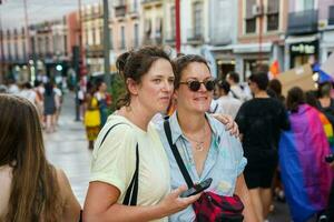 Granada, Spain. June 26, 2023. Diversity of people at LGBTQ Pride demonstration photo