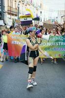 Granada, Spain. June 26, 2023. Diversity of people at LGBTQ Pride demonstration photo