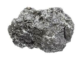 rough Graphite rock isolated on white photo