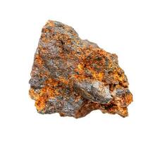 sin pulir oxidado hematites rock hierro mineral aislado foto