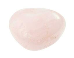 tumbled Rose quartz gemstone isolated on white photo