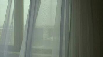 White transparent voile at the window video