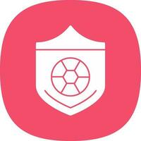 Soccer ball on a shield Vector Icon Design