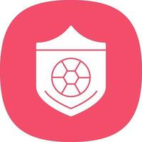 Soccer ball on a shield Vector Icon Design