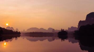 Landscape Nature View of Nong Thale Lake in Krabi Thailand photo