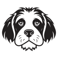 Beautiful Dog Face Silhouette - Generative Ai png