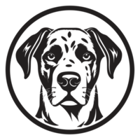 Beautiful Dog Face Silhouette - Generative Ai png