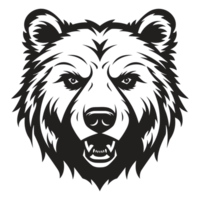 hermosa oso silueta - ai generado png