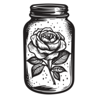 Beautiful Rose Inside Jar - Generative Ai png