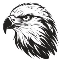 magnifique Aigle visage silhouette - génératif ai png