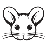 Beautiful Mouse Face Silhouette - png