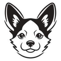 Beautiful Dog Face Silhouette - png