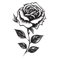 Beautiful Rose Silhouette - Generative Ai png