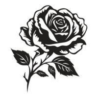 Beautiful Rose Silhouette - Generative Ai png