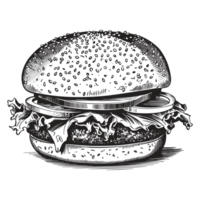 Beautiful Burger Silhouette - png