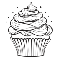 bellissimo Cupcake silhouette - generativo ai png