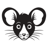 Beautiful Mouse Face Silhouette - Generative Ai png