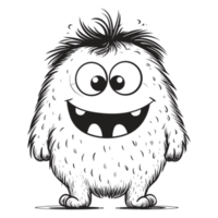 kawaii style monstre - génératif ai png