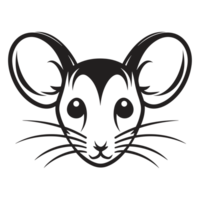 Beautiful Mouse Face Silhouette - Generative Ai png