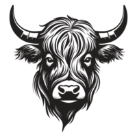 bellissimo montanaro mucca silhouette - generativo ai png