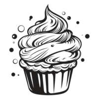 bellissimo Cupcake silhouette - generativo ai png