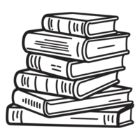 Book Stack Silhouette - Generative Ai png