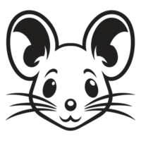 magnifique Souris visage silhouette - génératif ai png